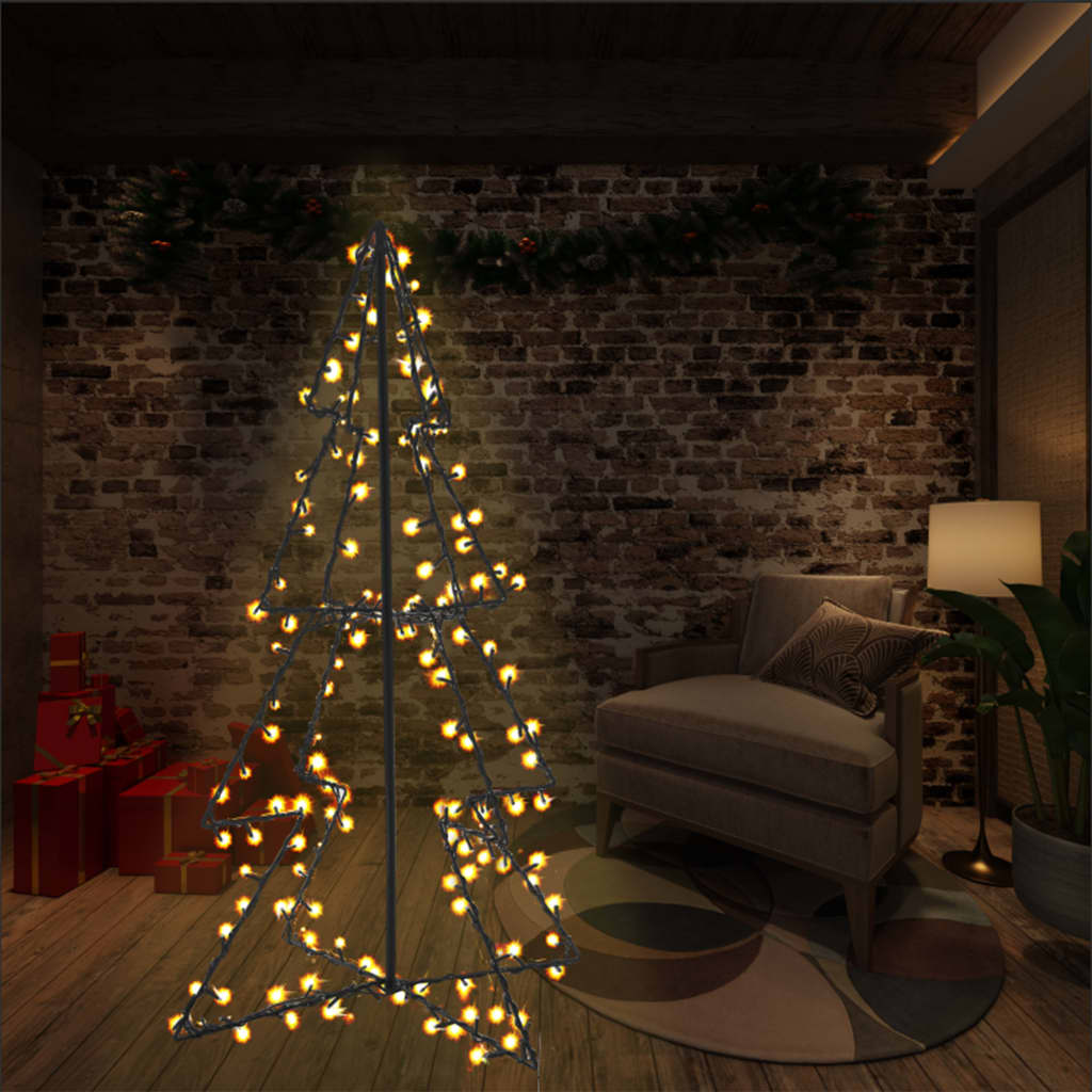 vidaXL Vianočný stromček, kužeľ, 160 LED, dovnútra aj von 78x120 cm
