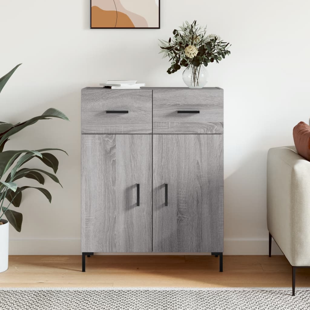 vidaXL Komoda sivý dub sonoma 69,5x34x90 cm kompozitné drevo
