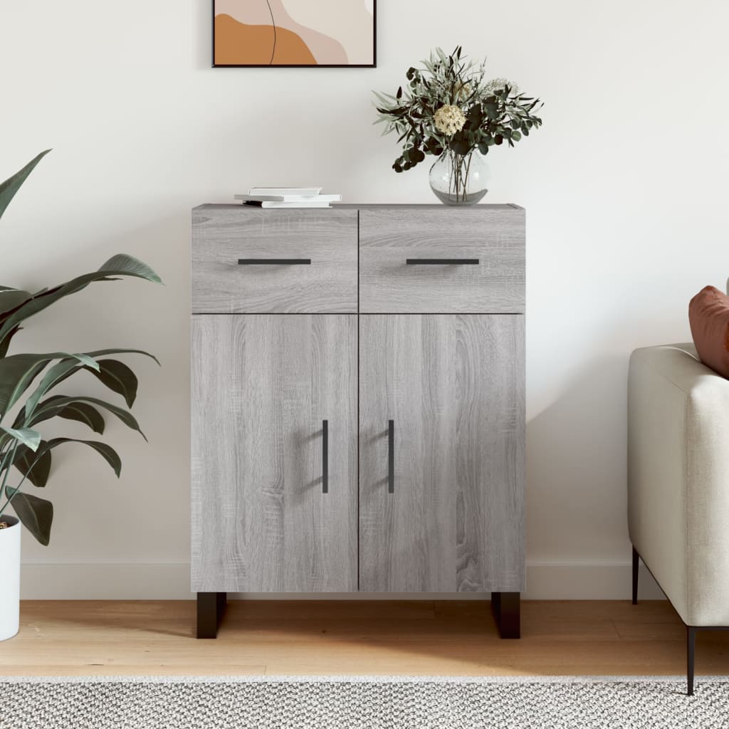 vidaXL Komoda sivý dub sonoma 69,5x34x90 cm kompozitné drevo