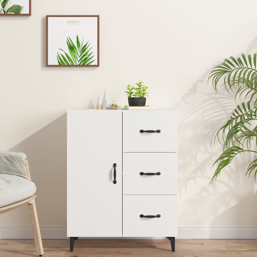 vidaXL Komoda biela 69,5x34x90 cm kompozitné drevo