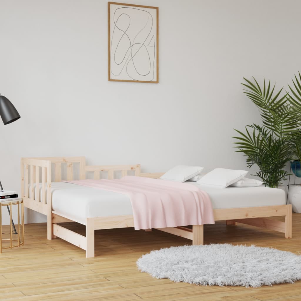 vidaXL Rozkladacia denná posteľ 2x(90x200) cm borovicový masív