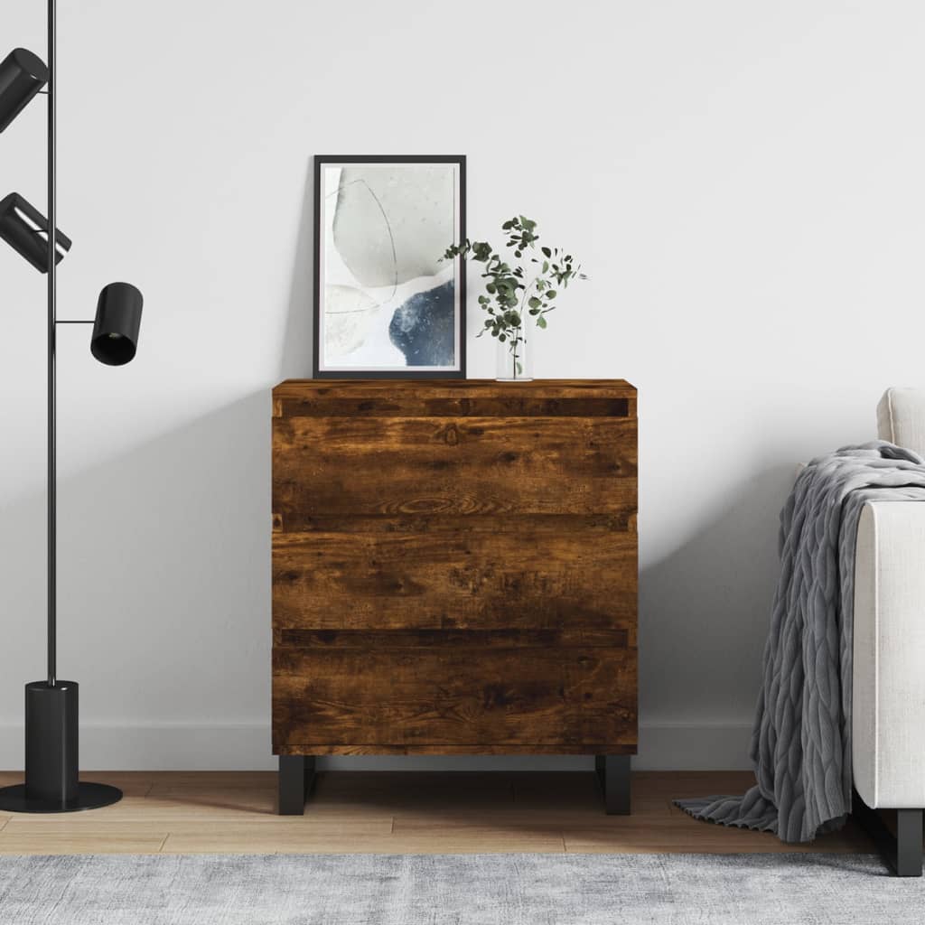 vidaXL Komoda dymový dub 60x35x70 cm spracované drevo