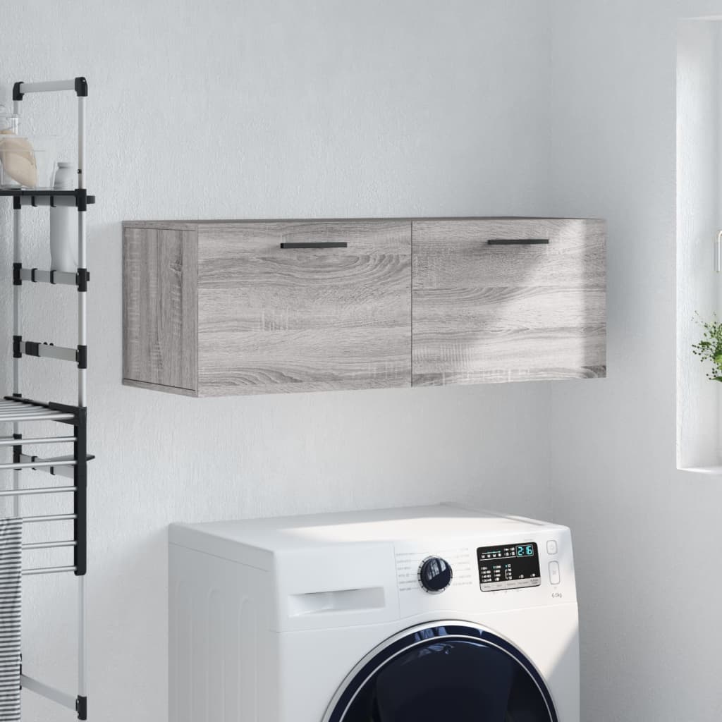 vidaXL Nástenná skrinka sivá sonoma 100x36,5x35 cm kompozitné drevo