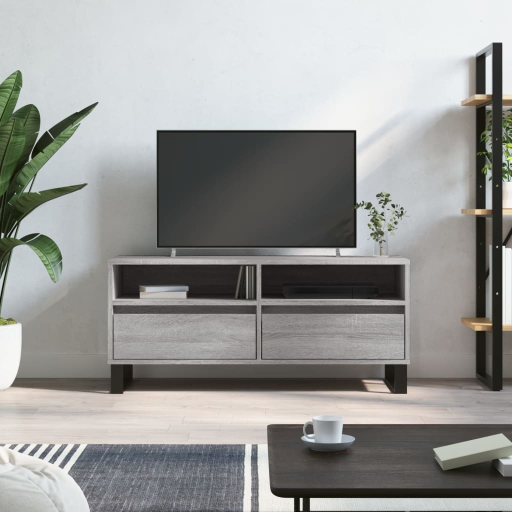 vidaXL TV skrinka sivý dub sonoma 100x34,5x44,5 cm spracované drevo