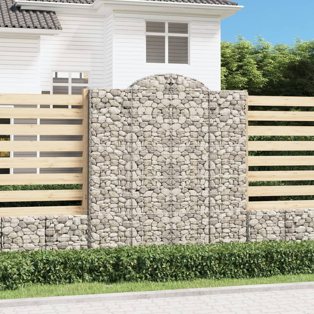 vidaXL Oblúkový gabionový kôš 8 ks 200x30x220/240cm pozinkované železo