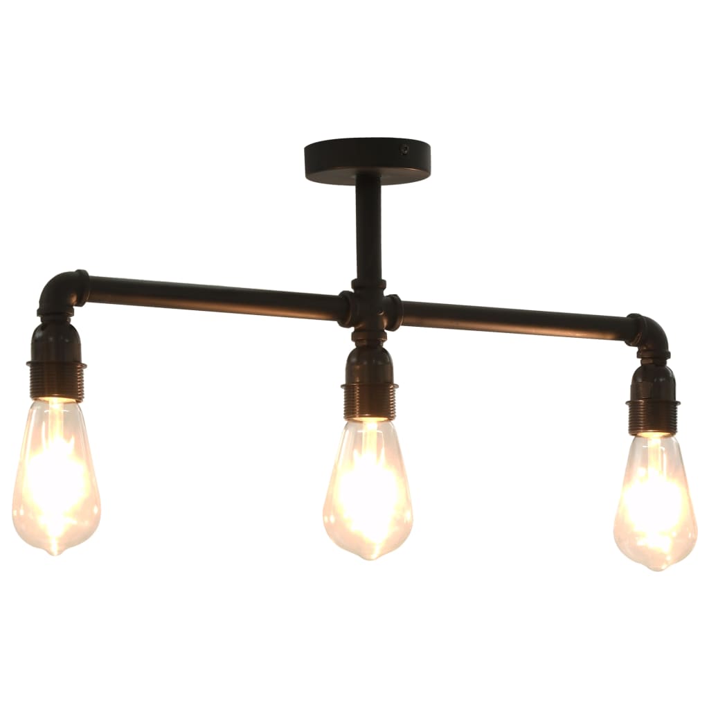 vidaXL Stropná lampa čierna 3 x E27 žiarovky