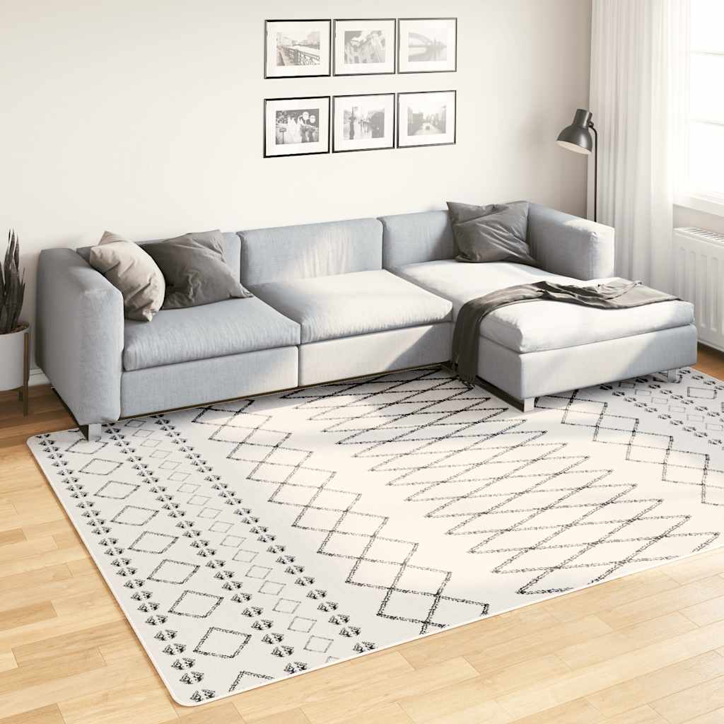 vidaXL Prateľný koberec 190x300 cm čierno-biely protišmykový