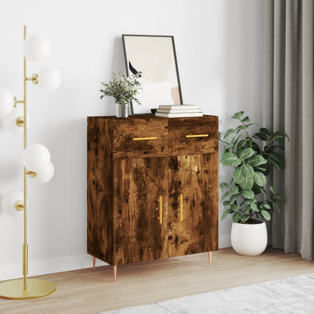 vidaXL Komoda dymový dub 69,5x34x90 cm kompozitné drevo