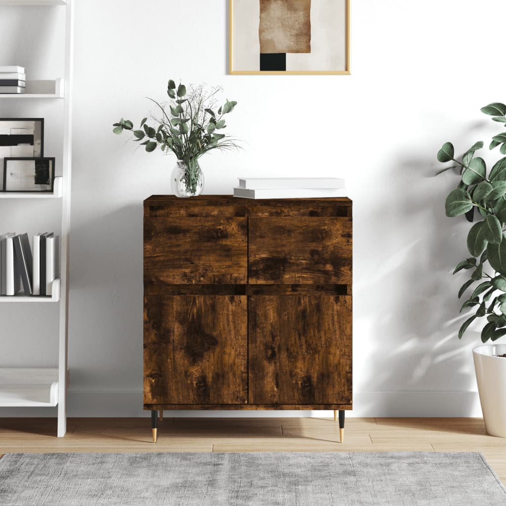 vidaXL Komoda dymový dub 60x35x70 cm spracované drevo