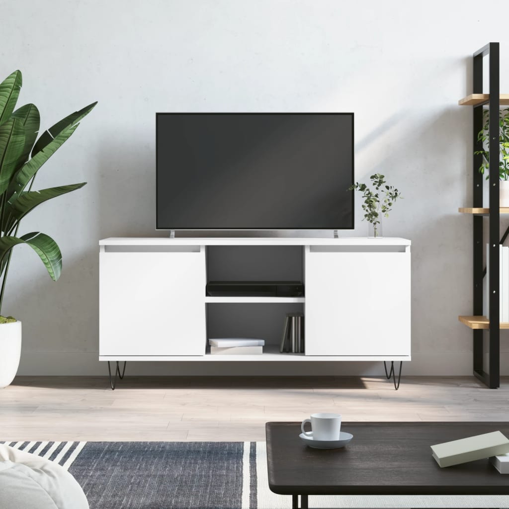 vidaXL TV skrinka biela 104x35x50 cm kompozitné drevo