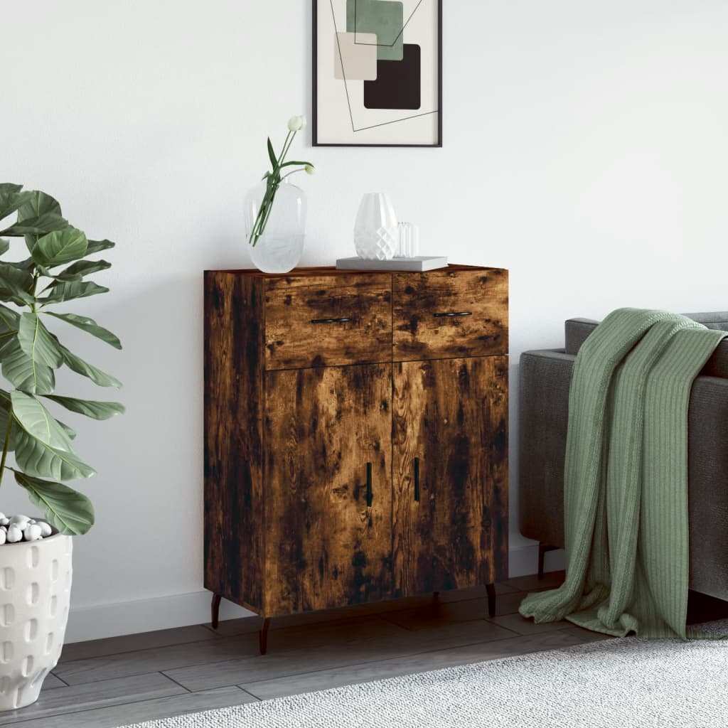 vidaXL Komoda dymový dub 69,5x34x90 cm kompozitné drevo