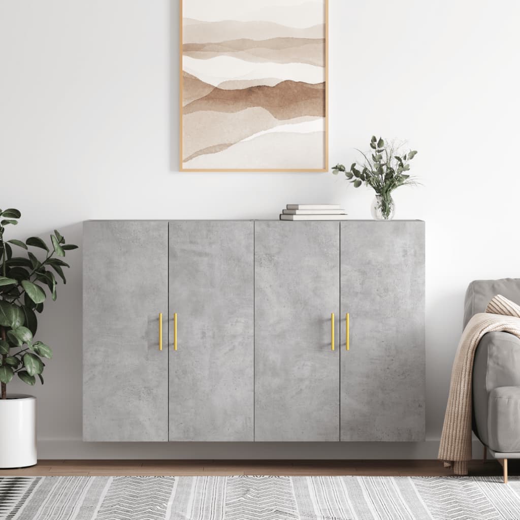 vidaXL Nástenné skrinky 2 ks betónové sivé 69,5x34x90 cm