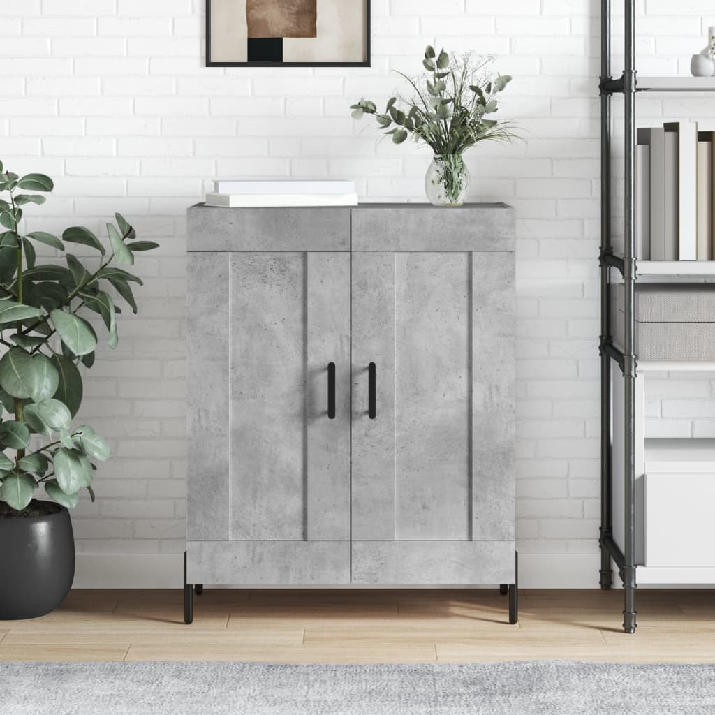 vidaXL Komoda betónovo sivá 69,5x34x90 cm kompozitné drevo