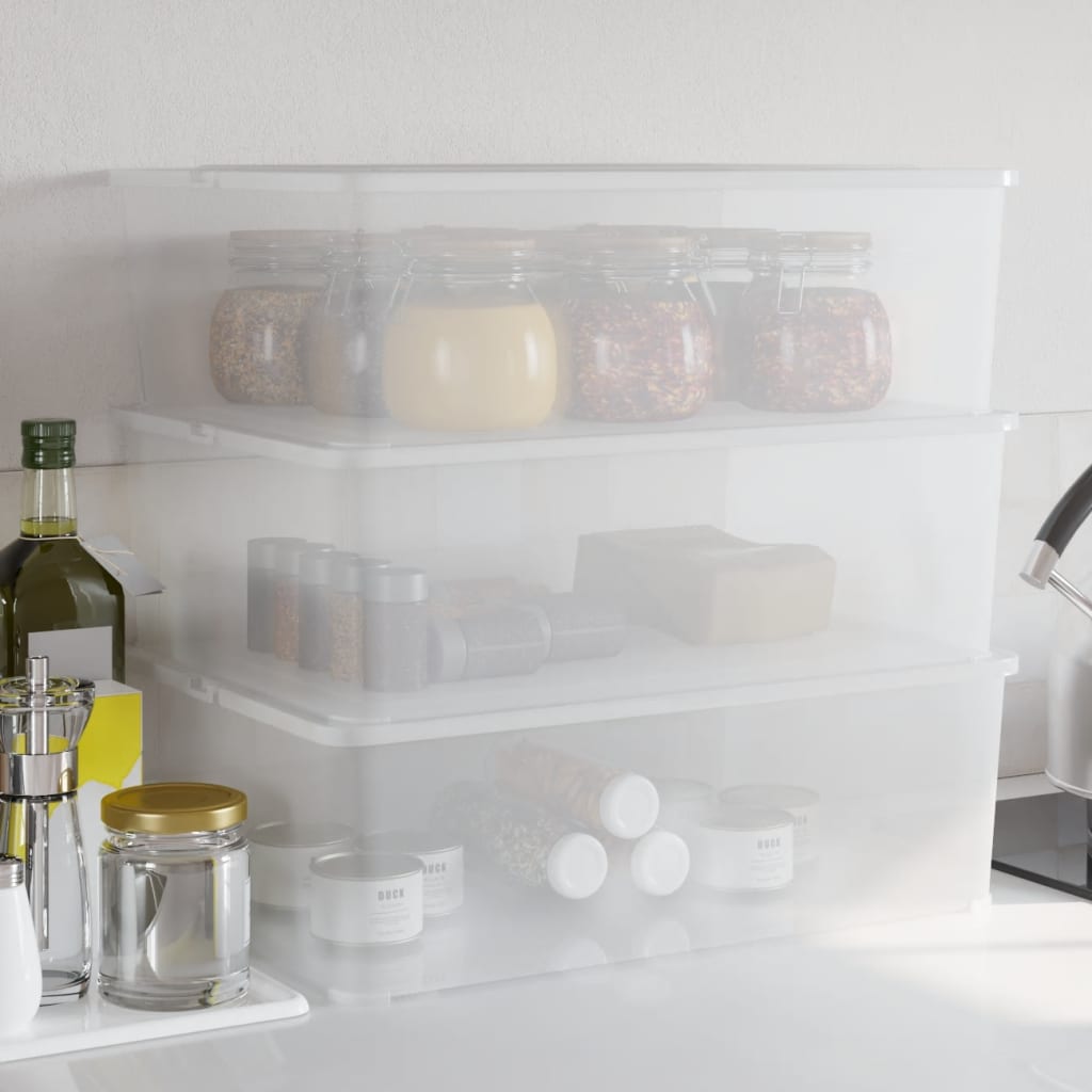 vidaXL Plastové úložné boxy 3 ks 25 l stohovateľné