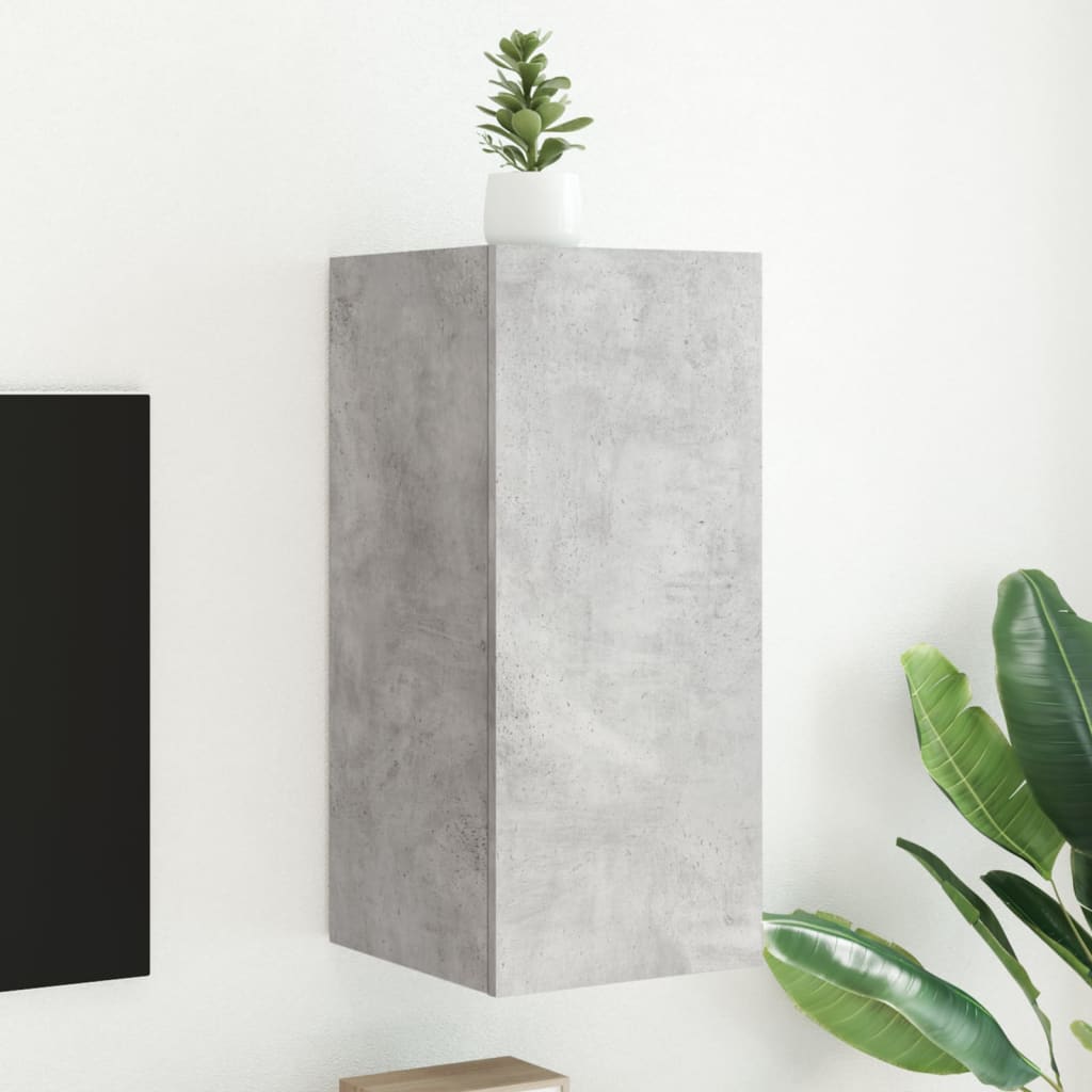 vidaXL TV nástenná skrinka s LED svetlami betónovo sivá 30,5x35x70 cm