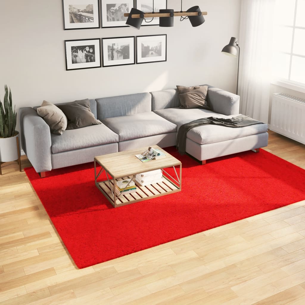 vidaXL Koberec HUARTE s krátkym vlakom umývateľný červený 200x280 cm
