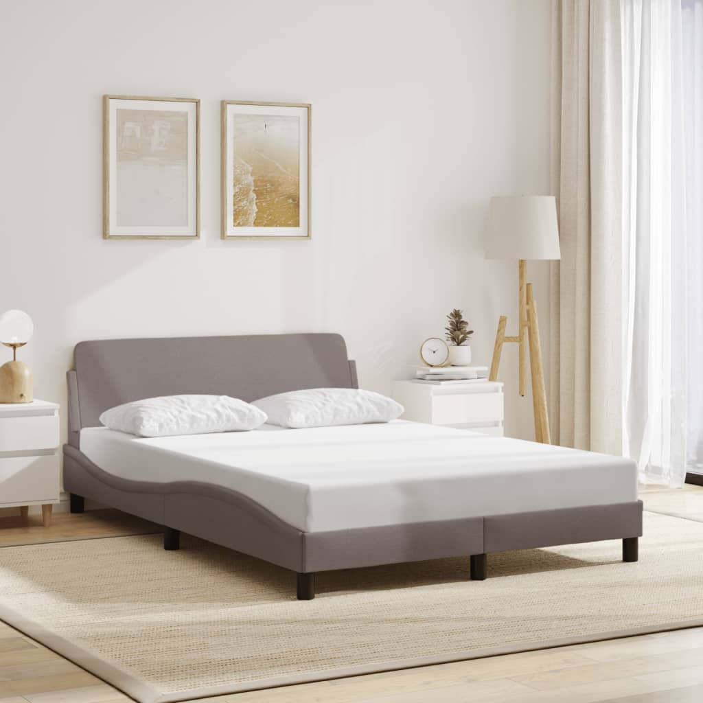 vidaXL Posteľ bez matraca sivohnedá 120x200 cm látka