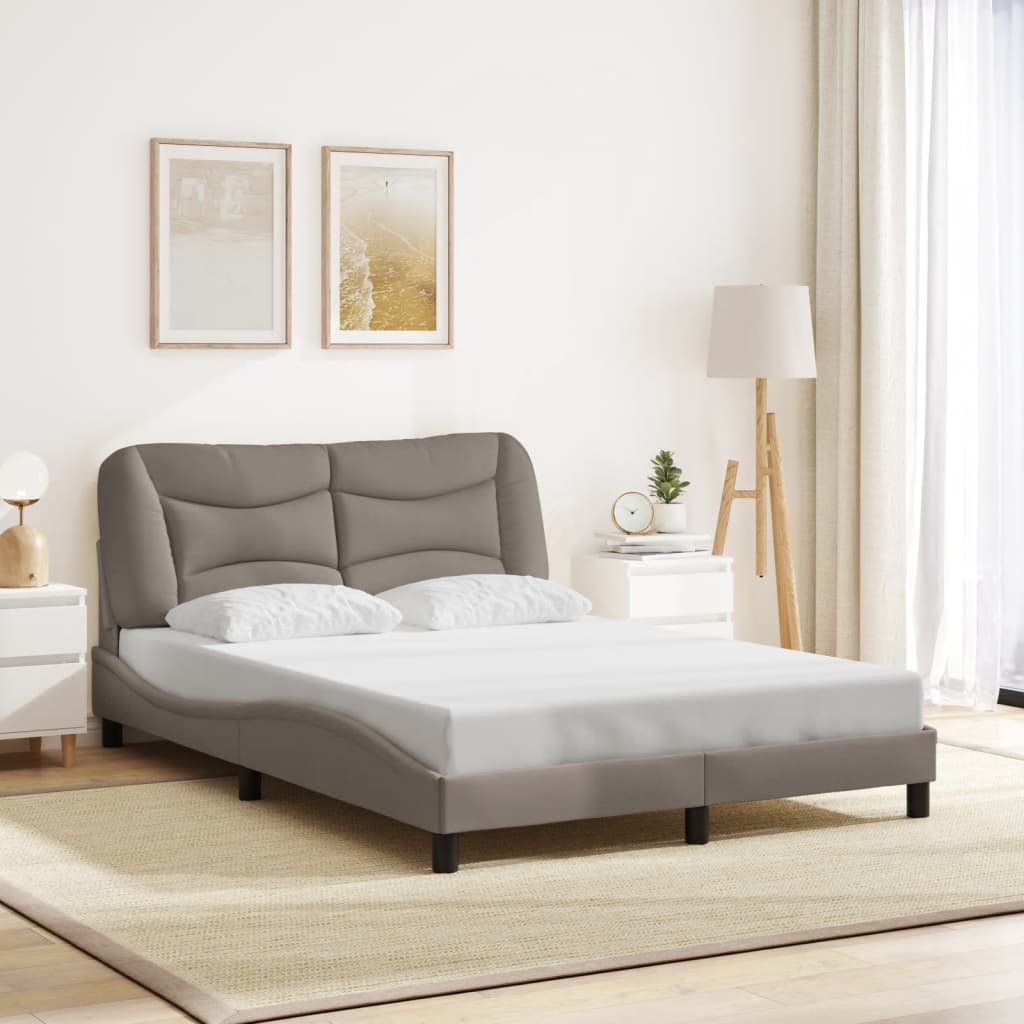 vidaXL Posteľ bez matraca sivohnedá 120x200 cm látka