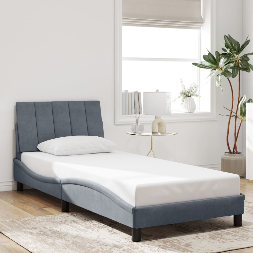 vidaXL Posteľ bez matraca tmavosivá 80x200 cm zamat