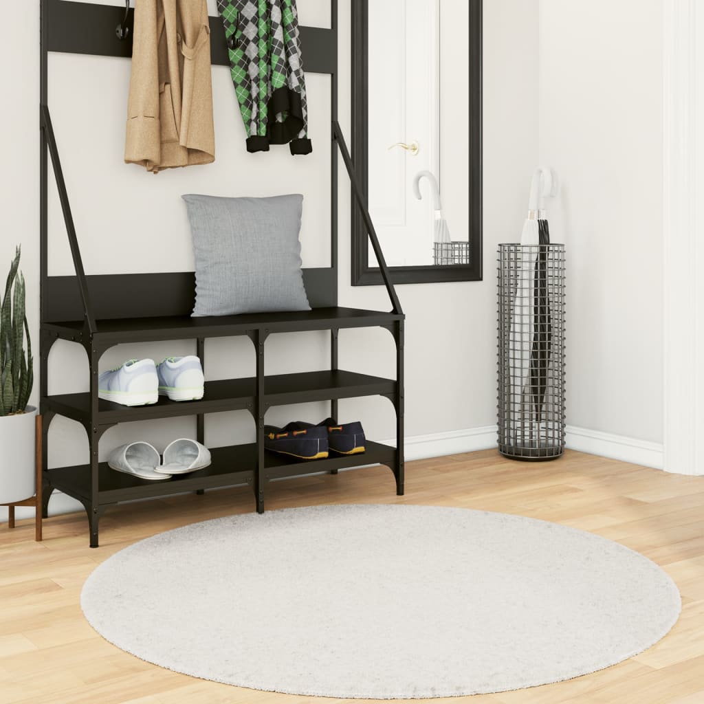 vidaXL Koberec OVIEDO, krátky vlas, krémový Ø 120 cm