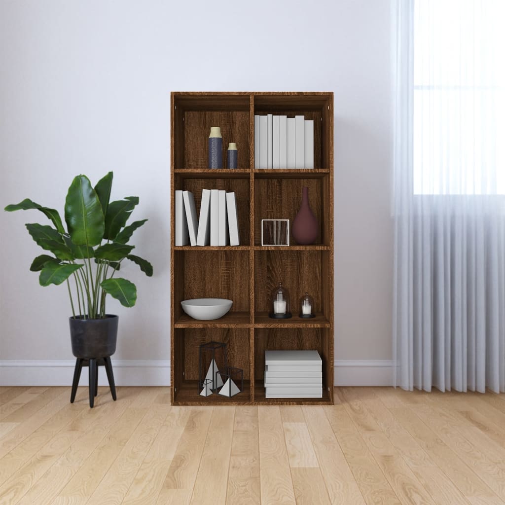 vidaXL Knižnica/komoda hnedý dub 66x30x130 cm spracované drevo