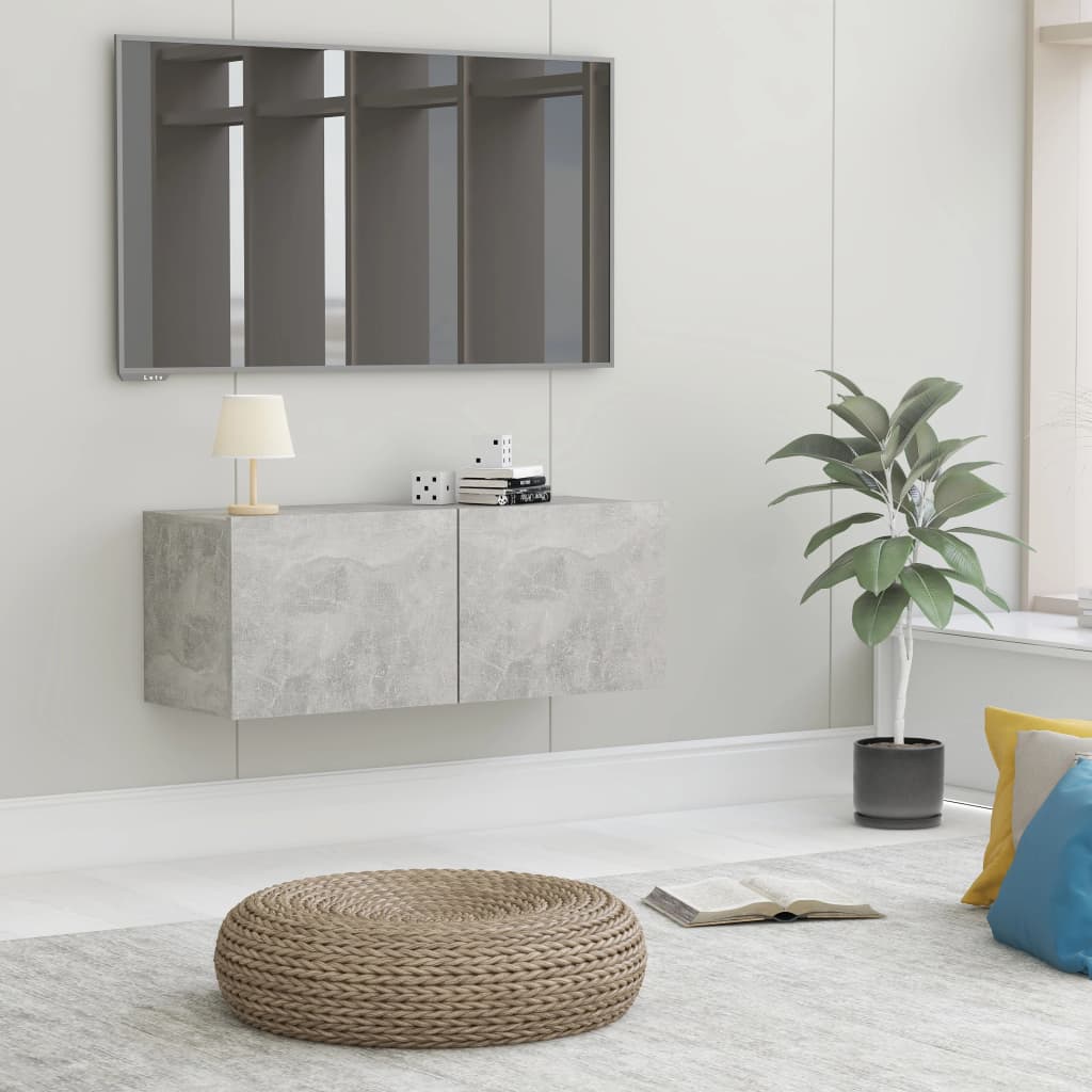vidaXL TV skrinka, betónovo sivá 80x30x30 cm, kompozitné drevoo