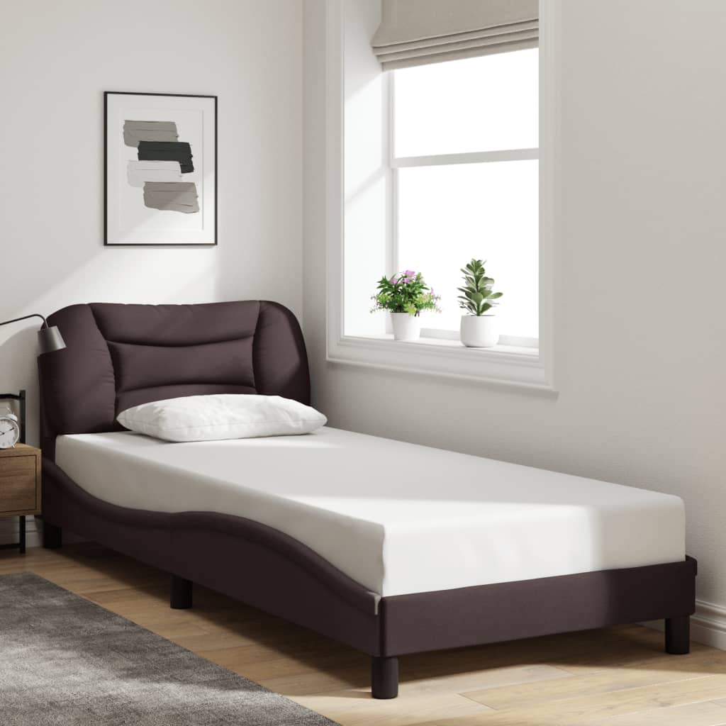 vidaXL Posteľ bez matraca tmavohnedá 80x200 cm látka