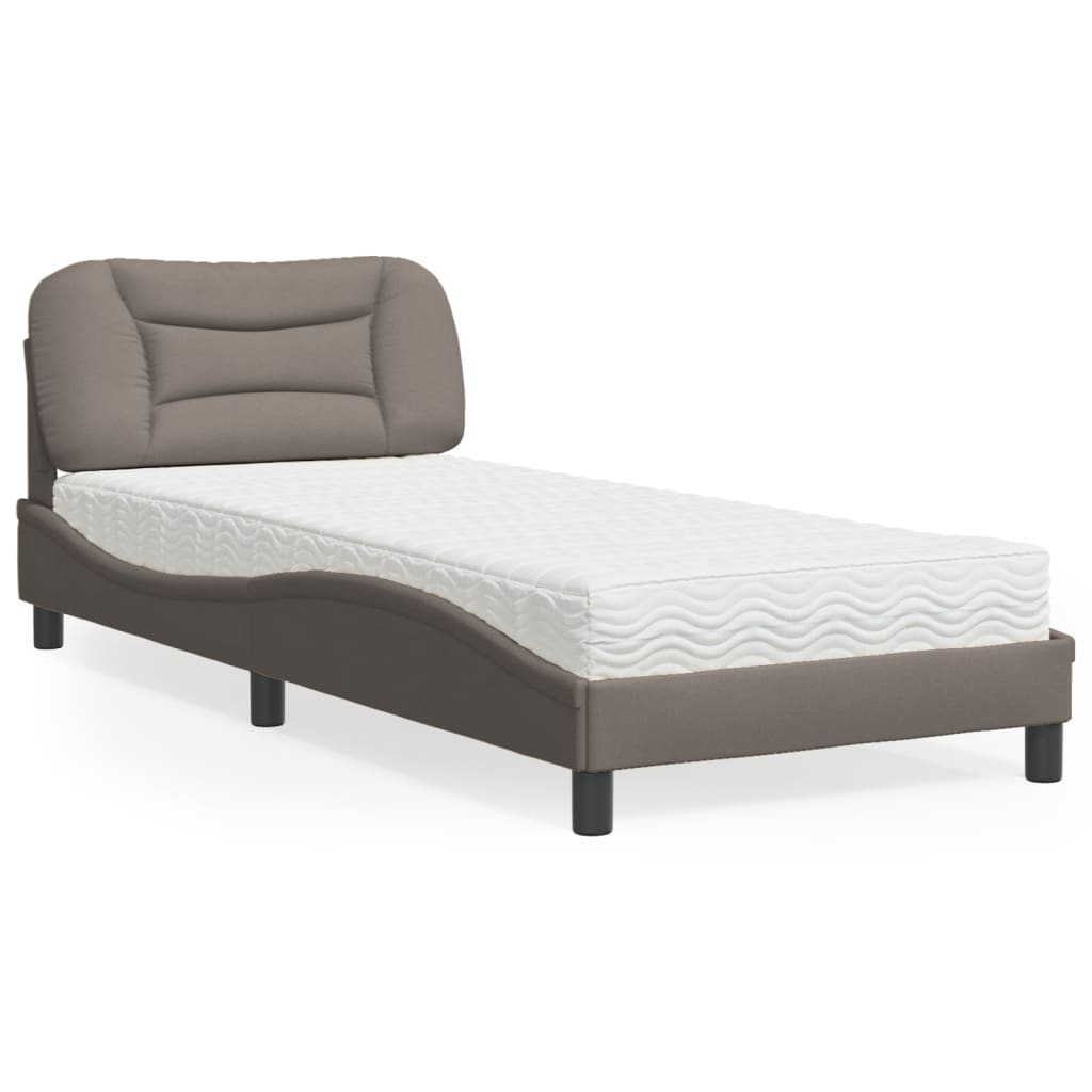 vidaXL Posteľ s matracom sivohnedá 90x200 cm látka