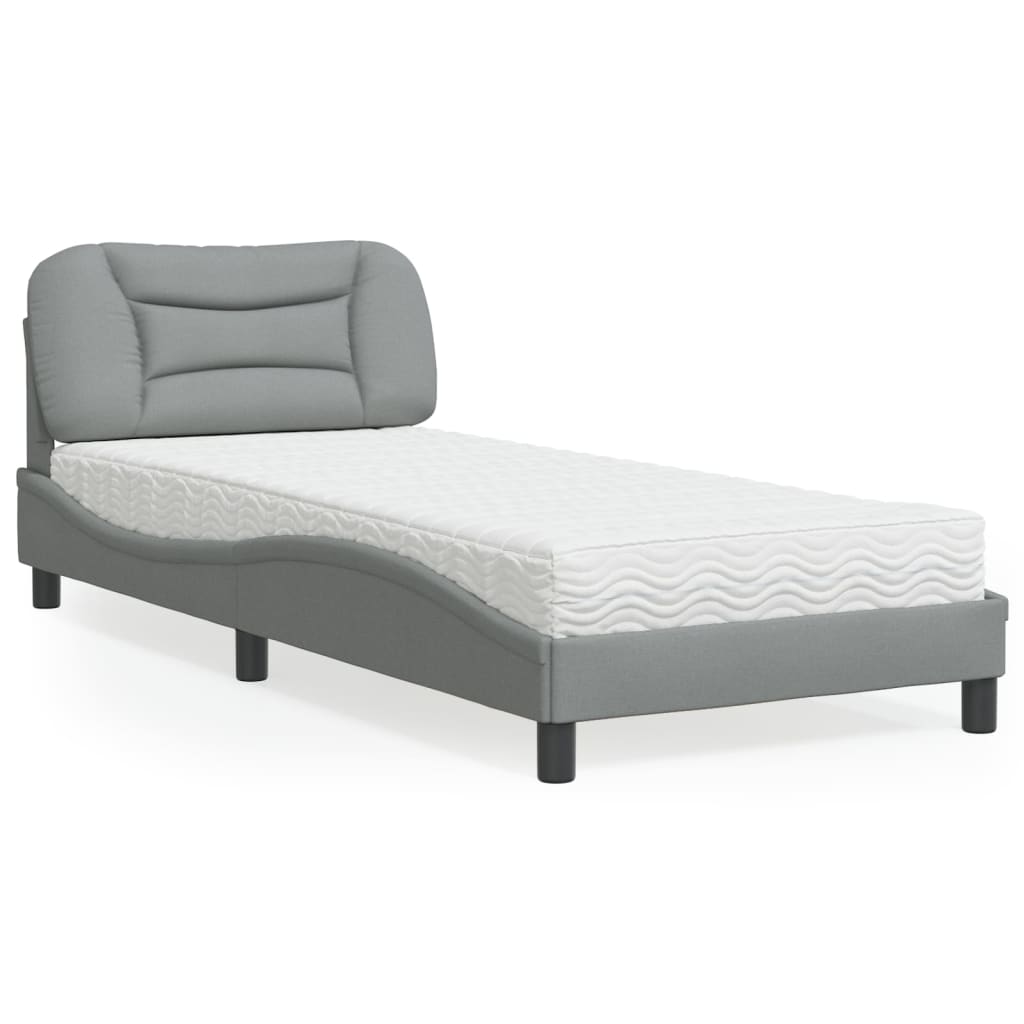 vidaXL Posteľ s matracom bledosivá 90x200 cm látka