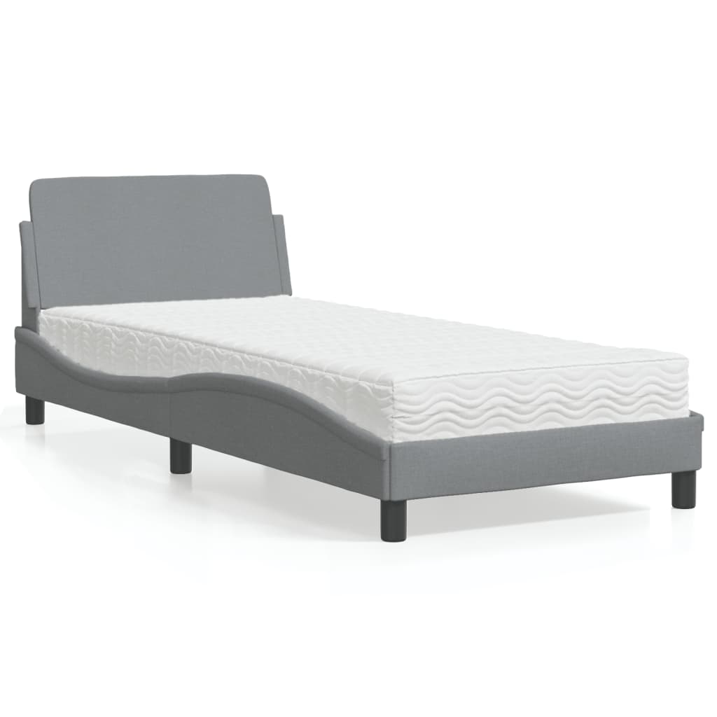 vidaXL Posteľ s matracom bledosivá 90x200 cm látka