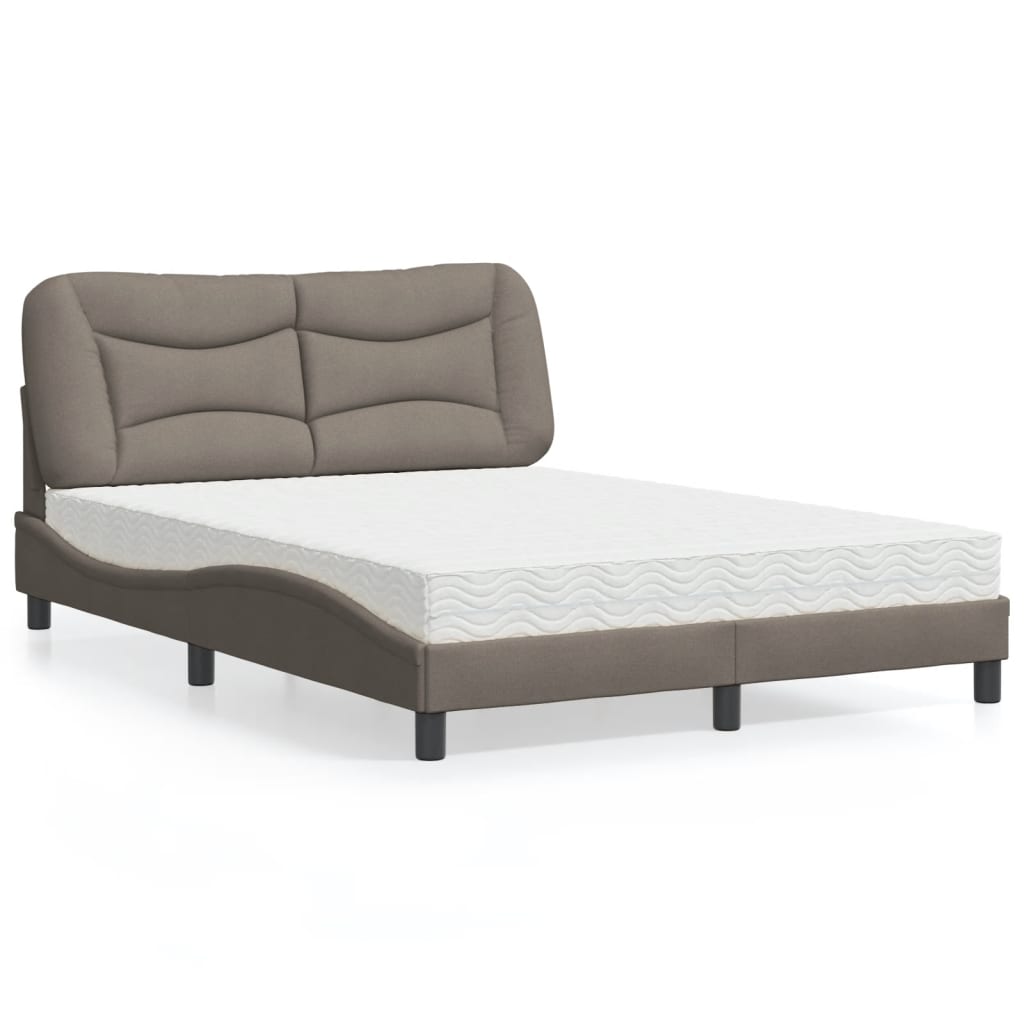 vidaXL Posteľ s matracom sivohnedá 120x200 cm látka