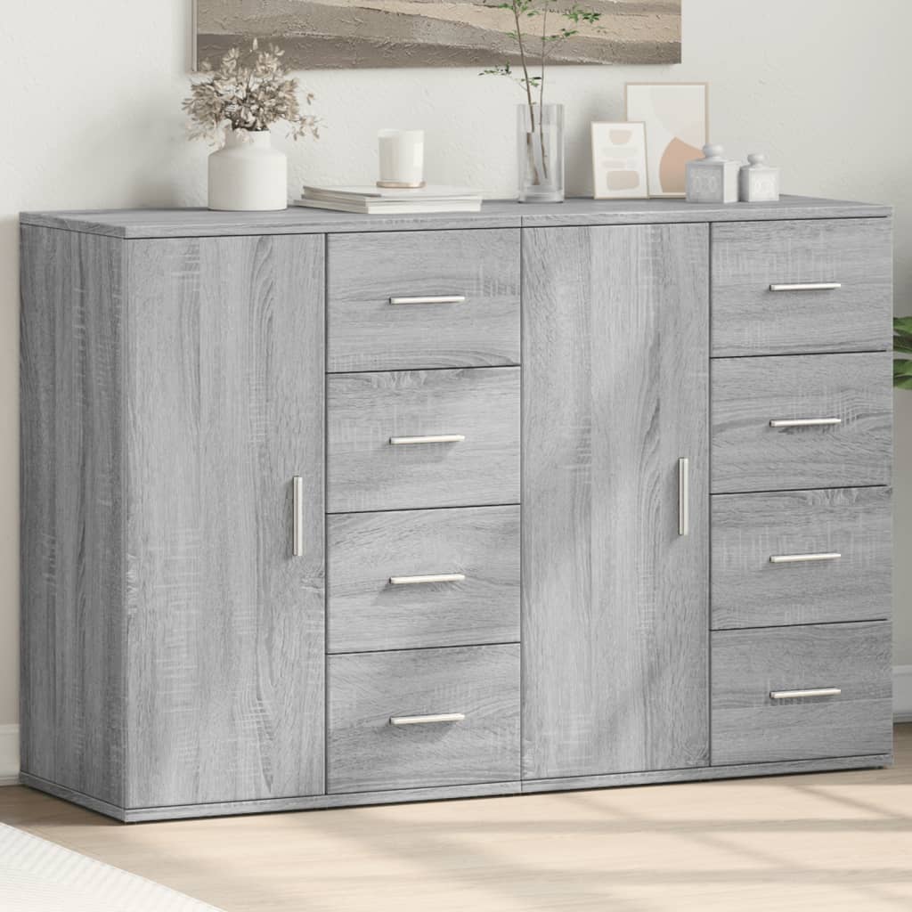 vidaXL Komody 2 ks sivý dub 59x39x80 cm kompozitné drevo