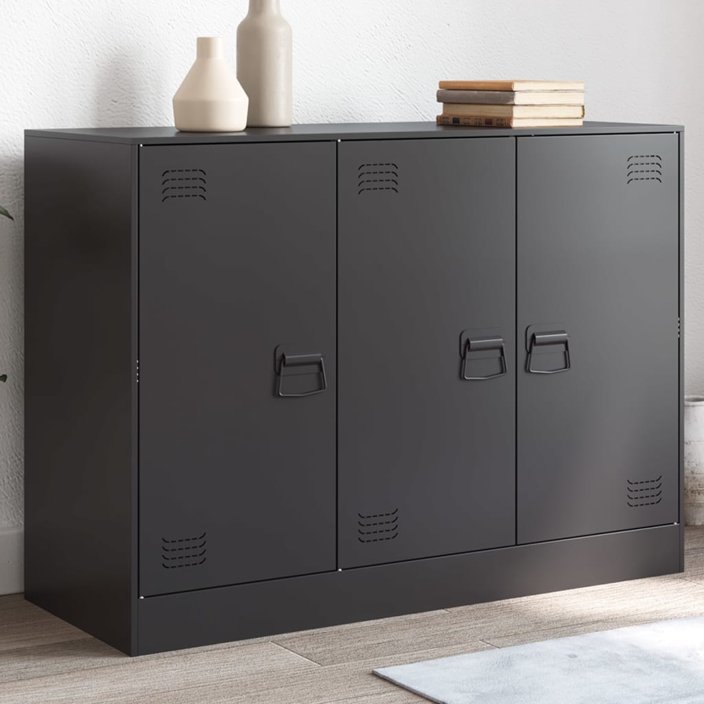vidaXL Komoda čierna 99x39x73 cm oceľ
