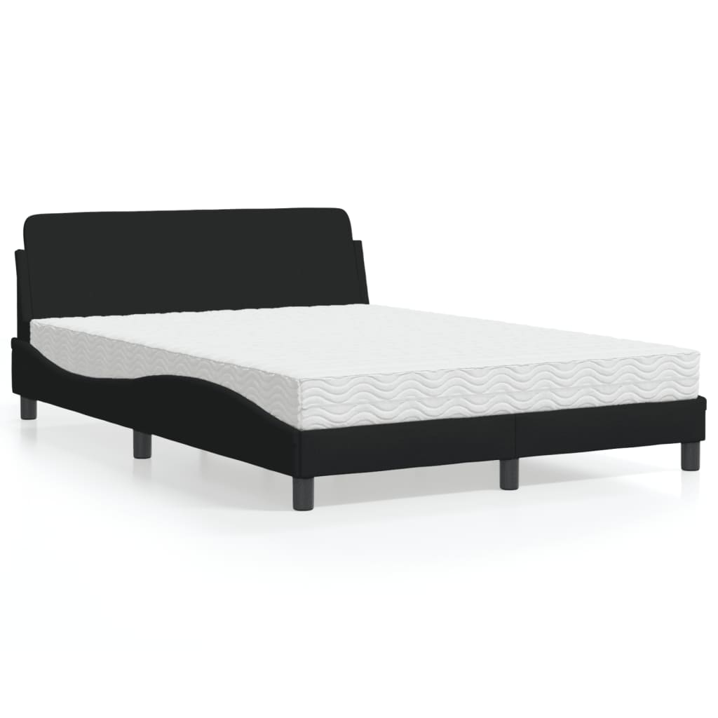 vidaXL Posteľ s matracom čierna 140x190 cm látka