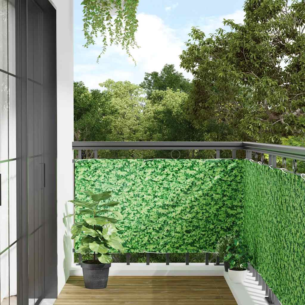 vidaXL Balkónová zástena, motív s rastlinami, zelená 600x120 cm, PVC