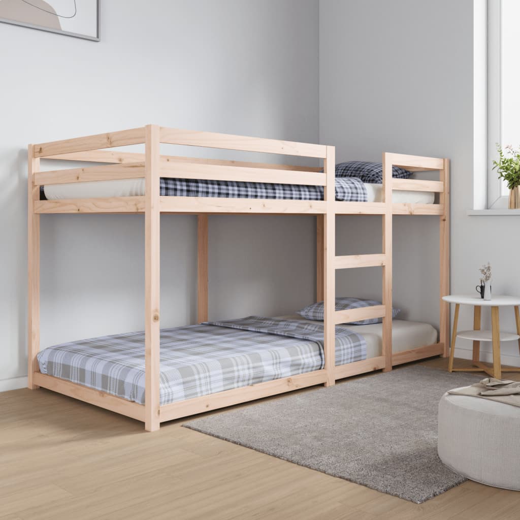 vidaXL Poschodová posteľ bez matraca 90x200 cm masívna borovica