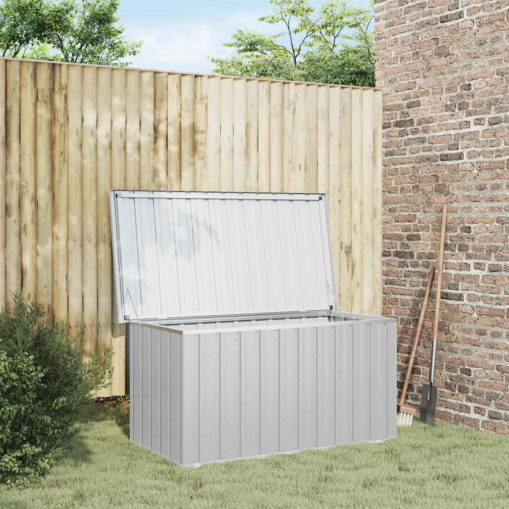 vidaXL Záhradný úložný box, sivý 129x67x65 cm