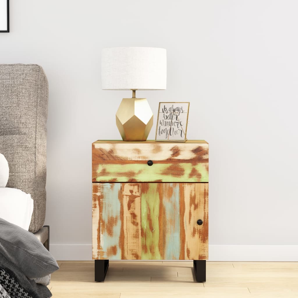 vidaXL Nočná skrinka 50x33x60cm masívne recyklované a spracované drevo