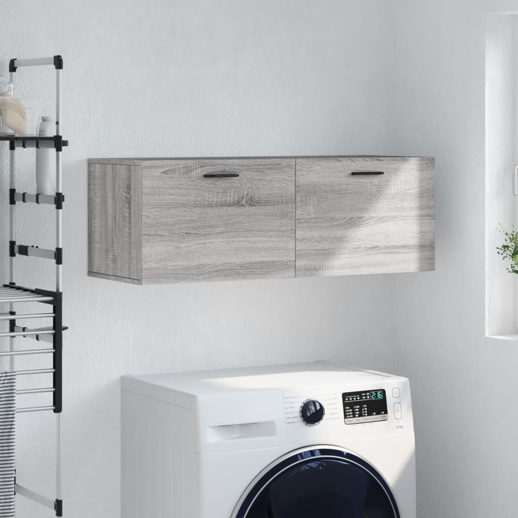 vidaXL Nástenná skrinka sivá sonoma 100x36,5x35 cm kompozitné drevo
