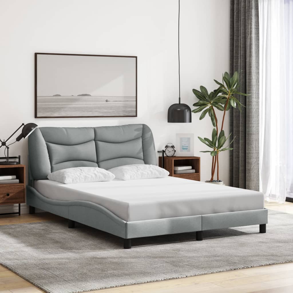 vidaXL Posteľ bez matraca bledosivý 140x190 cm látka