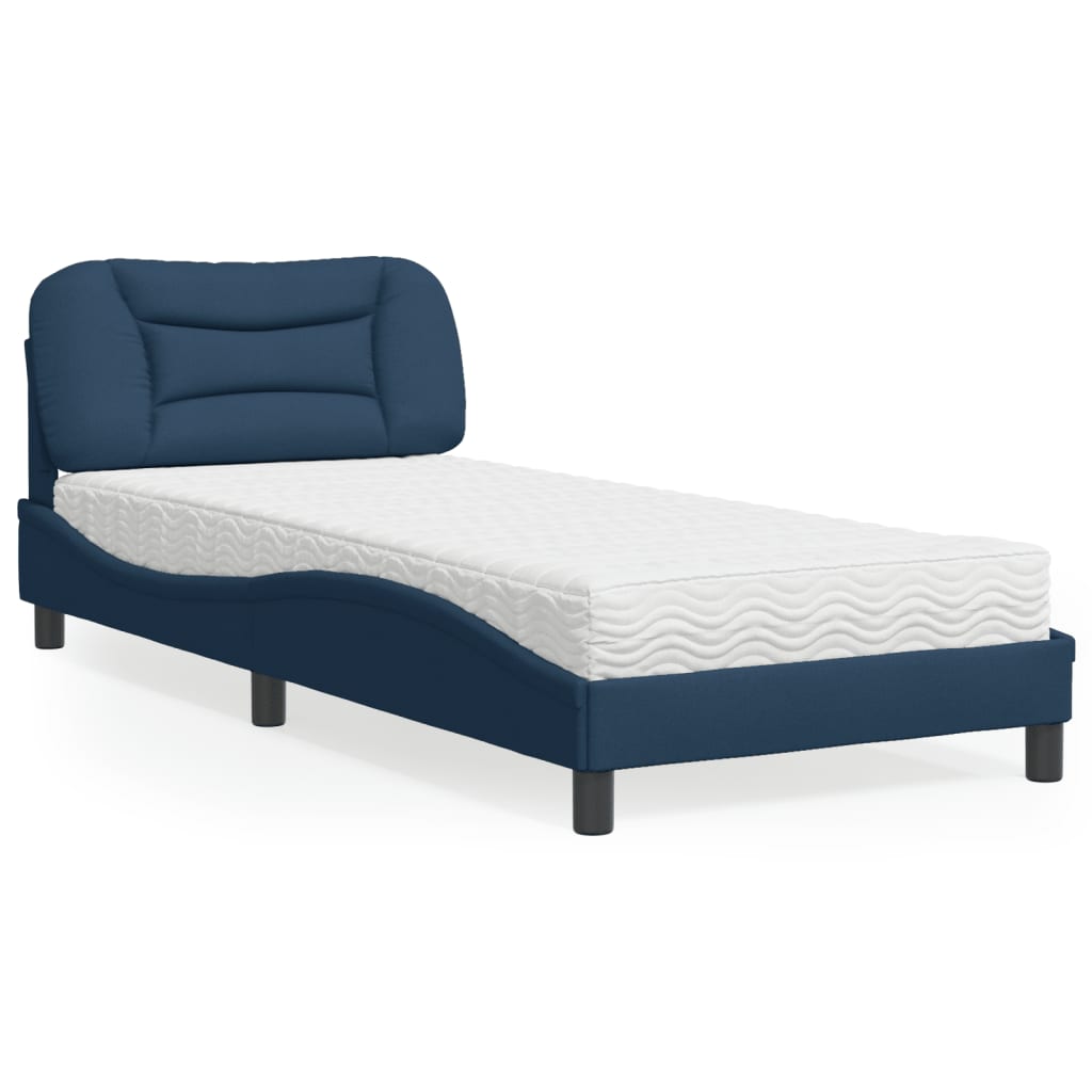 vidaXL Posteľ s matracom modrá 90x200 cm látka