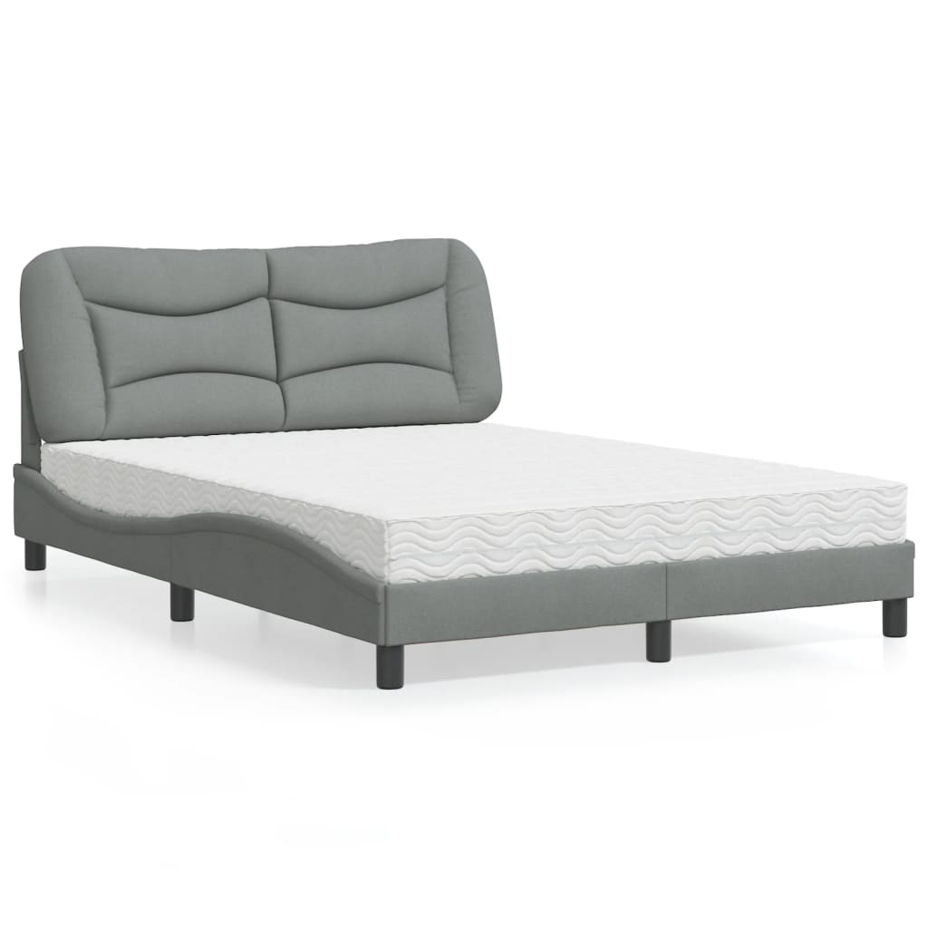 vidaXL Posteľ s matracom bledosivá 140x190 cm látka