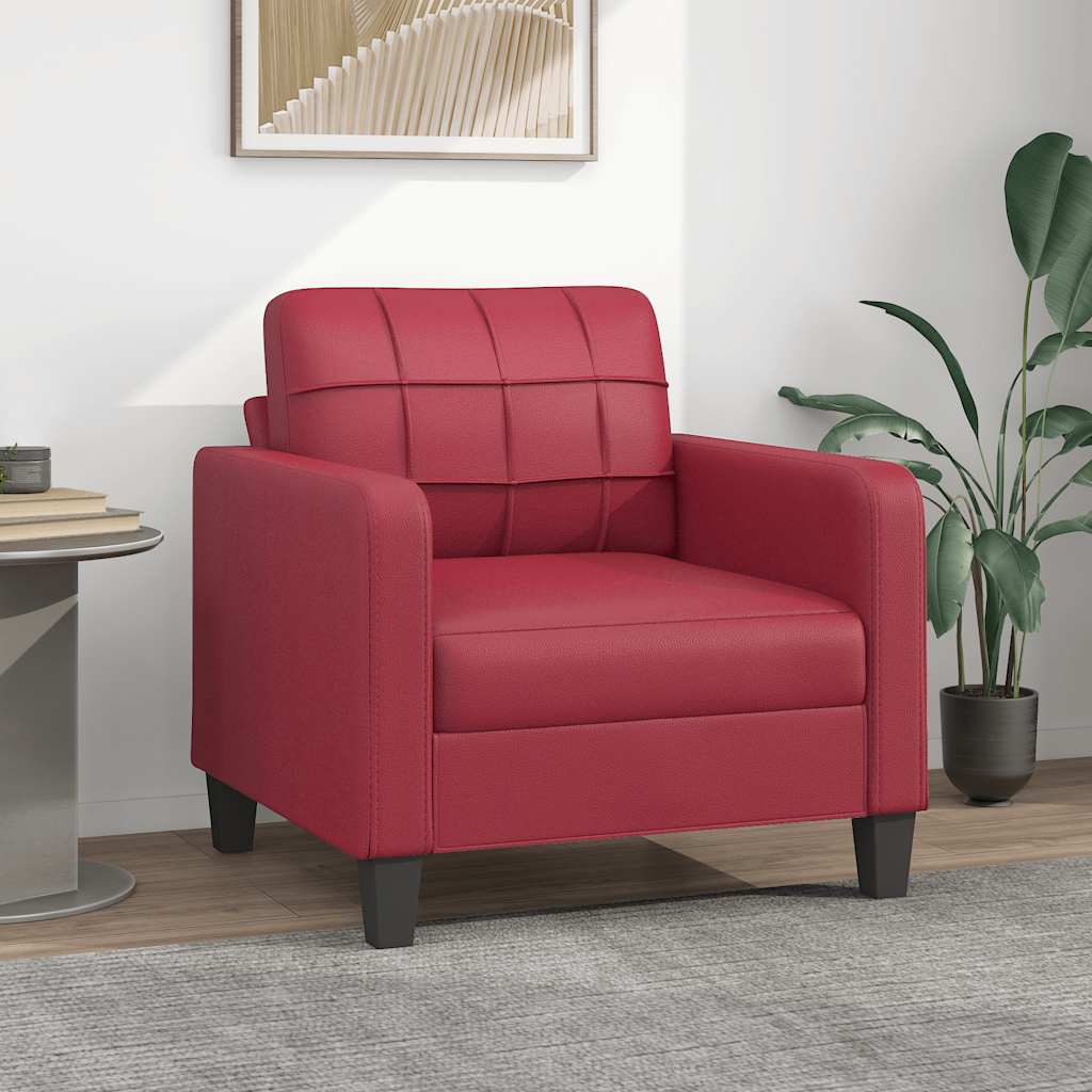 vidaXL Kreslo vínovo-červené 60 cm umelá koža