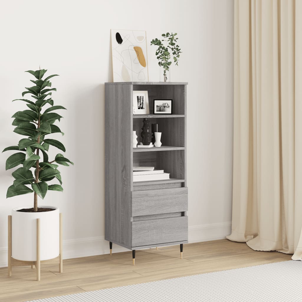 vidaXL Vysoká skrinka sivý dub sonoma 40x36x110 cm spracované drevo