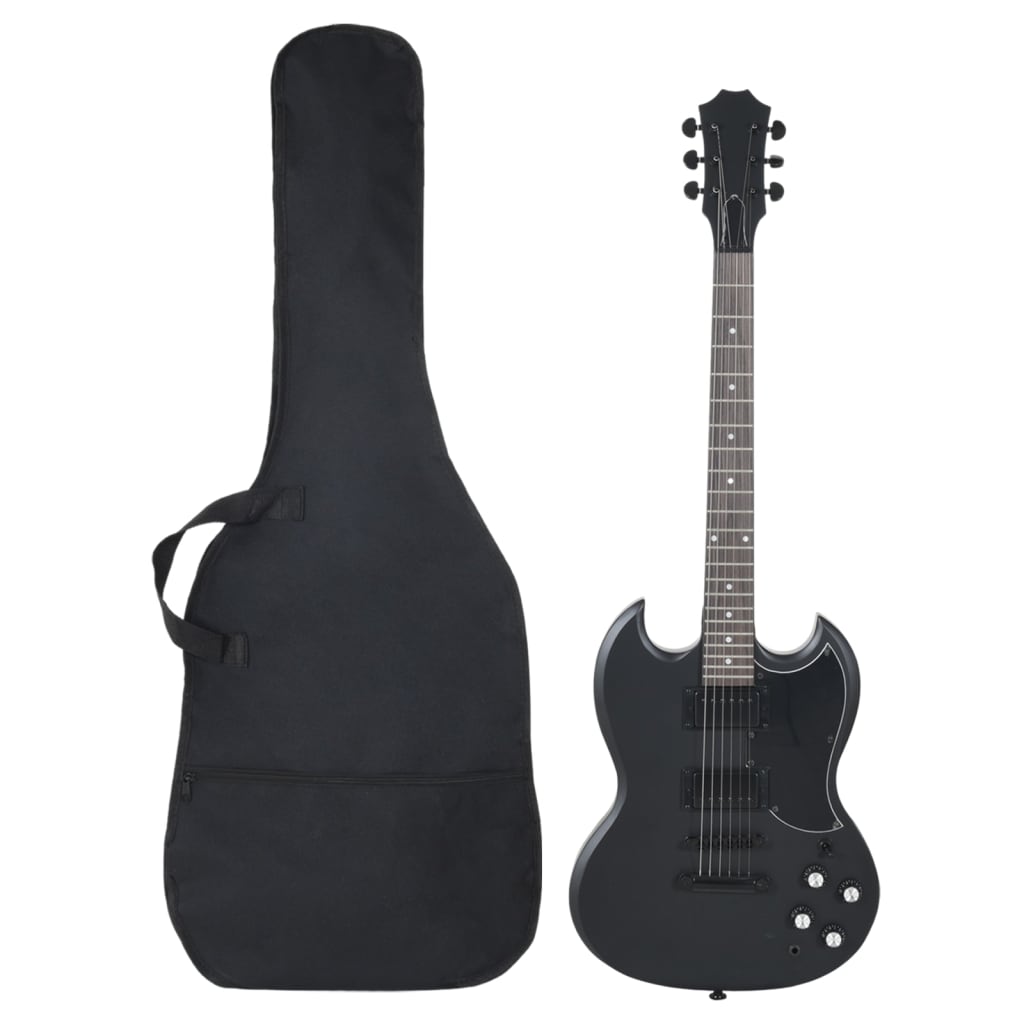 vidaXL Elektrická gitara pre začiatočníka s taškou čierna 4/4 39"