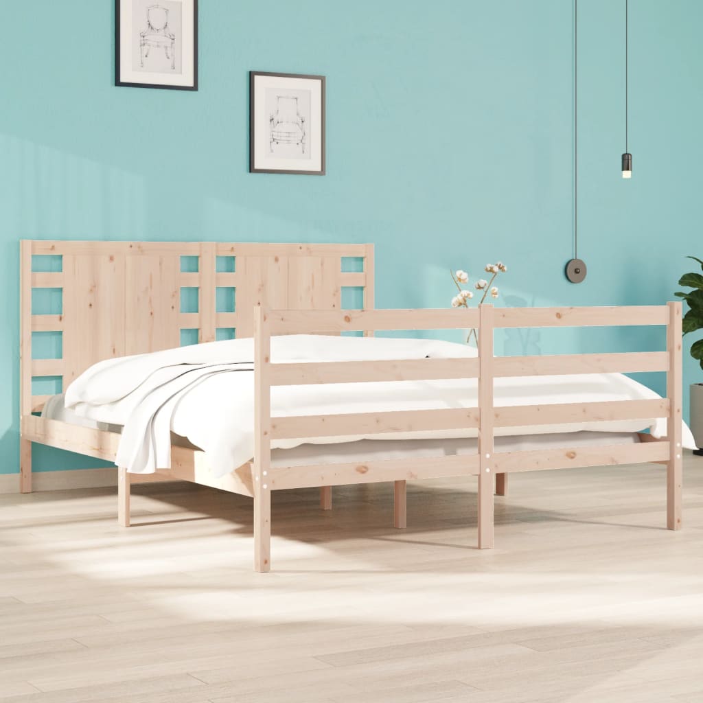 vidaXL Posteľ bez matraca 135x190 cm masívna borovica