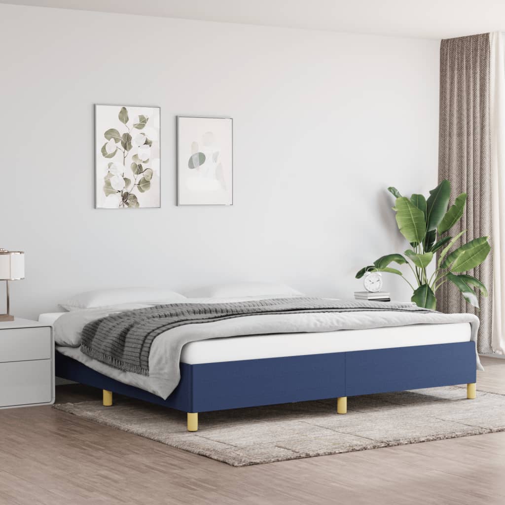 vidaXL Posteľ bez matraca modrá 200x200 cm látka