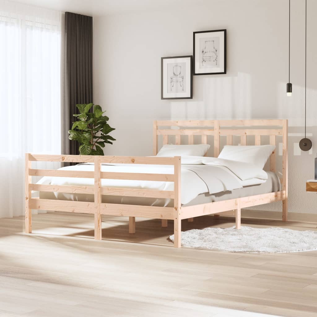 vidaXL Posteľný rám 150x200 cm King masívne drevo