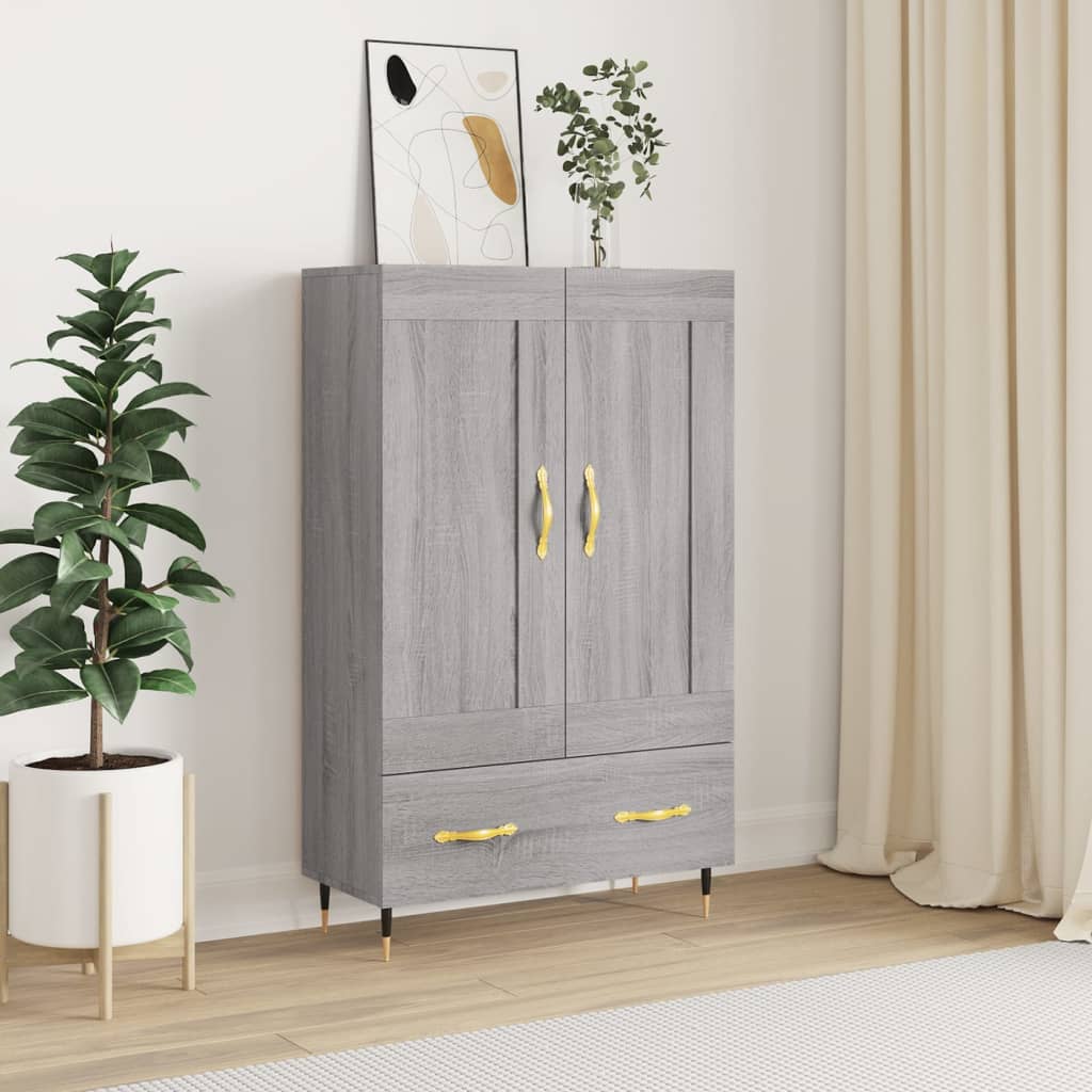 vidaXL Vysoká skrinka sivá sonoma 69,5x31x115 cm kompozitné drevo