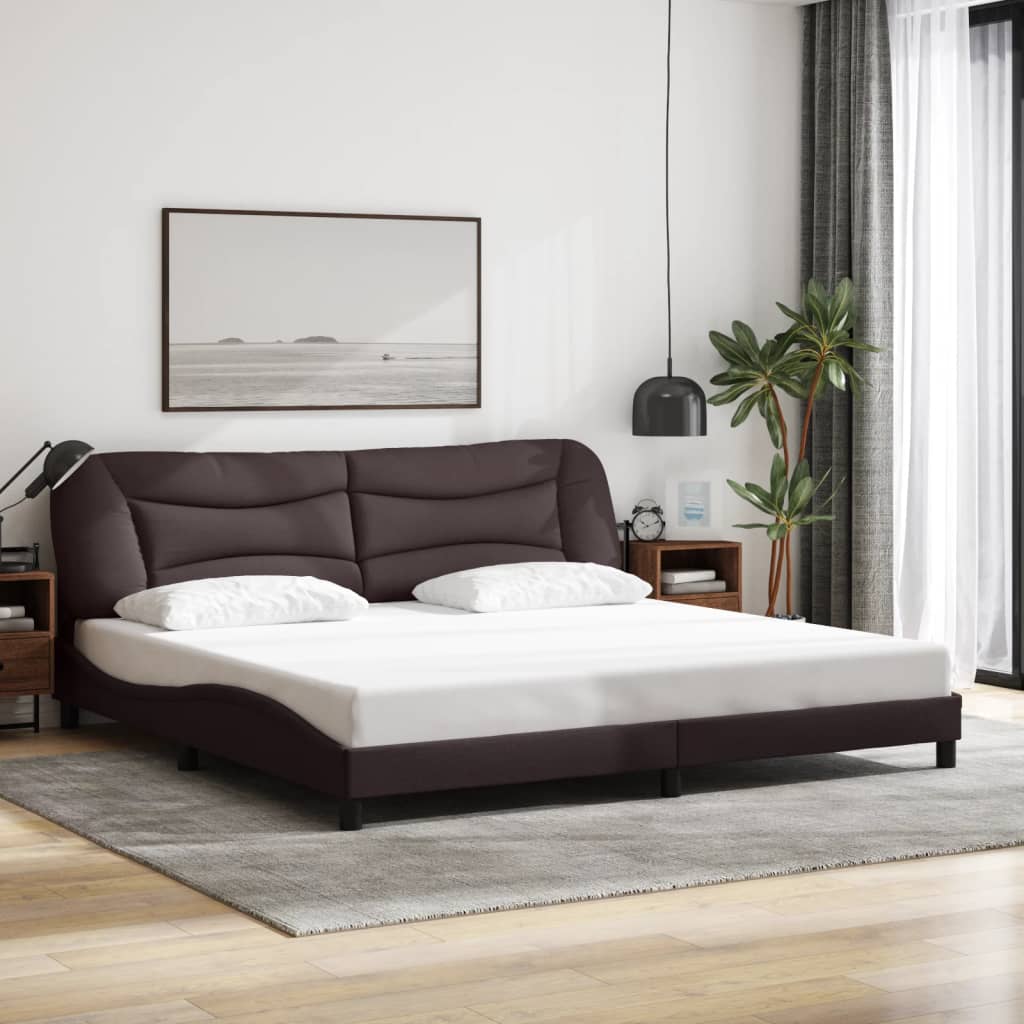 vidaXL Posteľ bez matraca tmavohnedá 200x200 cm látka